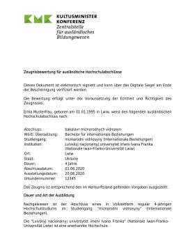 Musterbescheinigung ZAB