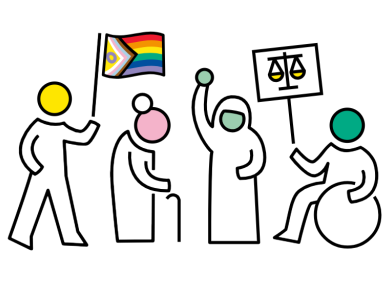 Unterschriebene Personen auf dem Bild